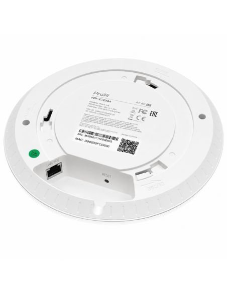Access Point IPCOM Techo Doble Banda 2.4 y 5 GHz, referencia IUAP-AC-LITE, vista en ángulo