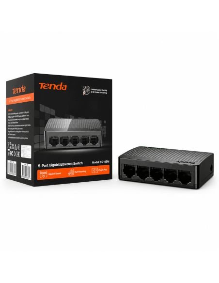 Switch Tenda SG105 5 Puertos Gigabit Plug and Play, referencia SG105, vista frontal