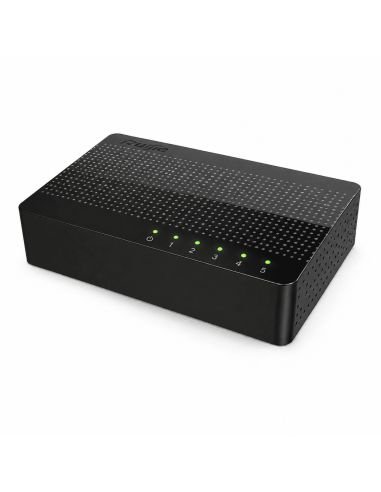 Switch Tenda SG105 5 Puertos Gigabit Plug and Play, referencia SG105, detalle de conectores y puertos