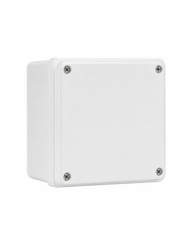 Caja de Paso Plástica 10x10 cm con Tornillos, referencia CAJA10X10, vista frontal