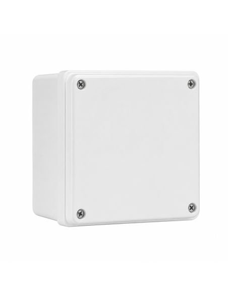 Caja de Paso Plástica 10x10 cm con Tornillos, referencia CAJA10X10, vista frontal