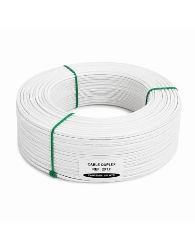 Cable Dúplex 2x12 CCA 100 Metros para PTZ y LED, referencia DUPLEX2X12, vista frontal