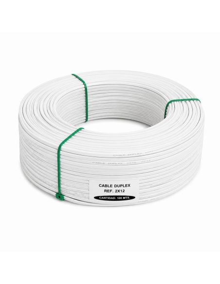 Cable Dúplex 2x12 CCA 100 Metros para PTZ y LED, referencia DUPLEX2X12, vista frontal