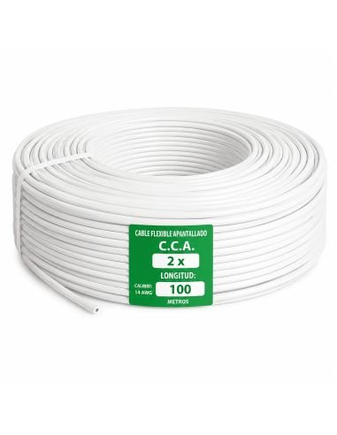 Cable Dúplex 2x16 CCA Rollo 100 Metros CCTV, referencia DUPLEX2X16, detalle de conectores y puertos
