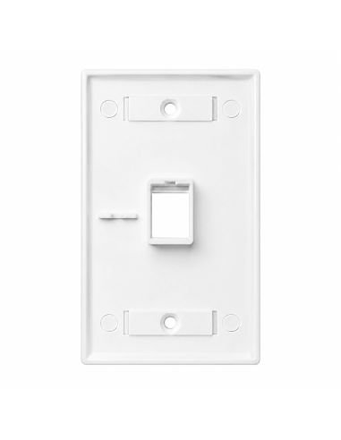 Faceplate Modular 1 Puerto RJ45 para Pared, referencia FACEPLATE1, vista en ángulo