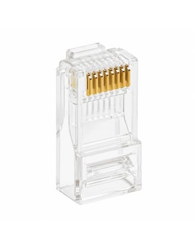 Conector RJ45 Cat 5 Plastico para Cable de Red, referencia RJ45CAT5E, vista frontal