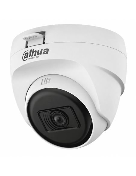 Cámara Dahua 4 en 1 2MP Domo Plastico Audio, referencia DH-HAC-T1A21N-U-A-0280B, detalle de conectores y puertos