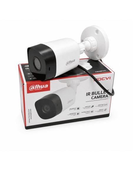 Cámara Dahua 4 en 1 2MP Bala Metálica 3.6mm IP67 | Colombia, ref DH-HAC-B2A21N-U-0360B, detalle de conectores y puertos