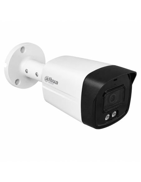 Cámara Dahua 4 en 1 2MP Bala Dual Light 40m Mic | Colombia, referencia DH-HAC-HFW1239TLMN-IL-A-0280B-S3, vista en ángulo
