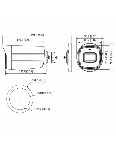 Cámara Dahua 4 en 1 2MP Bala Array IR 80m Mic | Colombia, referencia DH-HAC-HFW1200THN-I8-A-0360B-S6, contenido del empaque