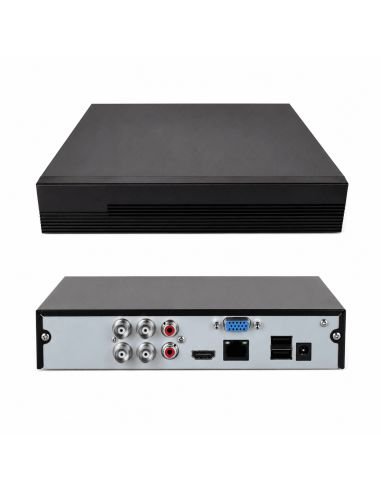 Grabador XVR Dahua 5MP 4 Canales 5M-N Audio, referencia DH-XVR1B04H-I-T, vista frontal