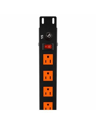 Multitoma Rack 8 Salidas con Switch de Encendido, referencia MULT8SL, vista frontal