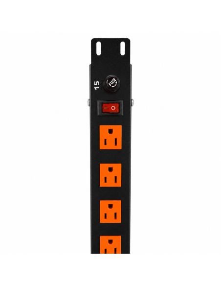 Multitoma Rack 8 Salidas con Switch de Encendido, referencia MULT8SL, vista frontal