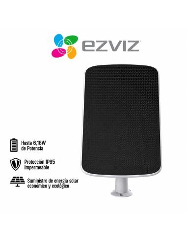 Panel Solar EZVIZ CMT, referencia CS-CMT-Solar-Panel-C, detalle de conectores y puertos