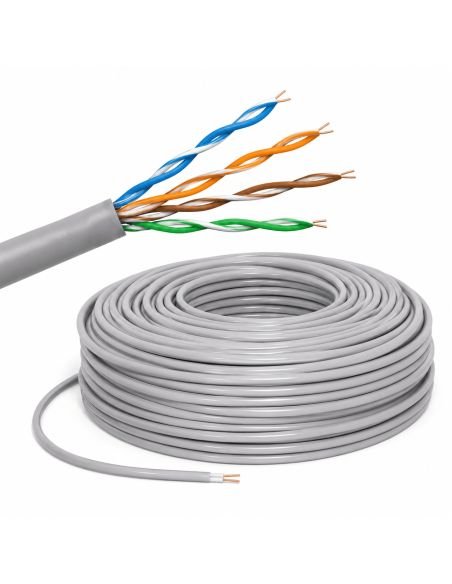 Cable UTP Cat 5E Interior Aleación Carrete 100 Metros, referencia 5E-IN-100m, vista en ángulo