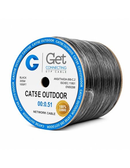 Cable UTP GET Cat 5E Exterior Cobre 23 AWG 305 m, referencia GET5E-EX-COBRE, vista frontal