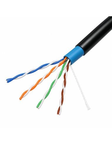 Cable UTP GET Cat 5E Exterior Cobre 23 AWG 305 m, referencia GET5E-EX-COBRE, detalle de conectores y puertos