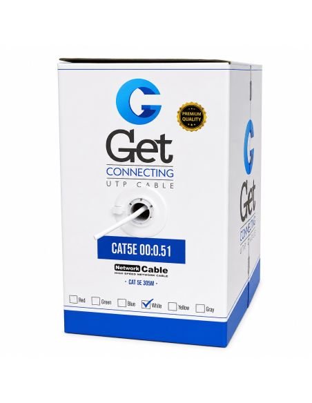 Cable UTP GET Cat 5E Interior Cobre 23 AWG 305 Metros, referencia GET5E-INT-COBRE, vista en ángulo