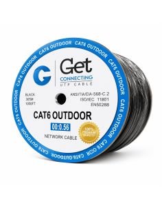 Cable UTP GET Cat 6E Exterior Cobre 23 AWG 305 Metros, referencia GET6E-EX-COBRE, vista en ángulo