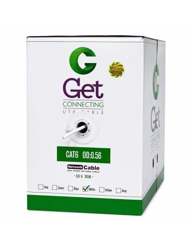 Cable UTP GET Cat 6E Interior CCA Redes Gigabit 305 m, referencia GET6E-IN-305m, vista en ángulo
