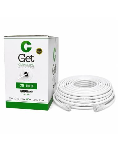 Cable UTP GET Cat 6E Interior CCA Redes Gigabit 305 m, referencia GET6E-IN-305m, detalle de conectores y puertos