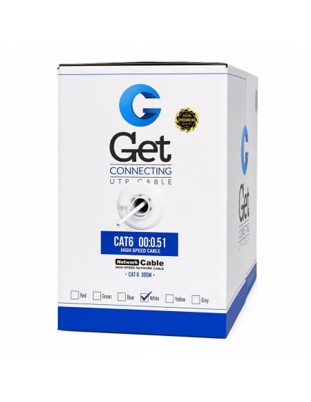 Cable UTP GET Cat 6E Interior Cobre 23 AWG 305 Metros, referencia GET6E-IN-COBRE, vista frontal