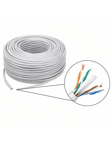 Cable UTP GET Cat 6E Interior Cobre 23 AWG 305 Metros, referencia GET6E-IN-COBRE, vista en ángulo