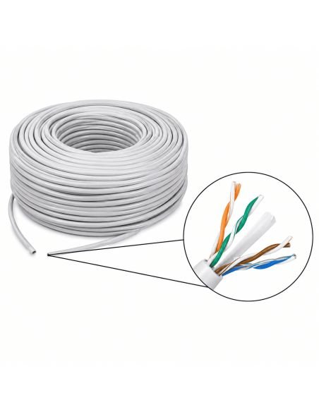 Cable UTP GET Cat 6E Interior Cobre 23 AWG 305 Metros, referencia GET6E-IN-COBRE, vista en ángulo
