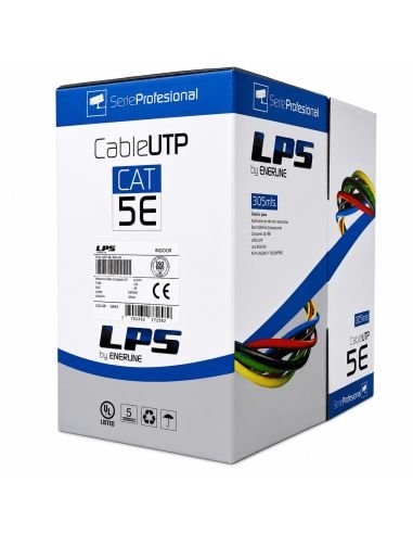 Cable UTP Cat 5E Interior 100% Cobre Rollo 100 Metros, referencia LPSUTPCAT5E100BC, detalle de conectores y puertos