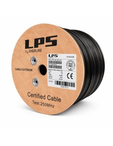 Cable UTP Cat 5E Exterior 100% Cobre Doble Chaqueta, referencia LPSUTPCAT5E100EXTBC, detalle de conectores y puertos