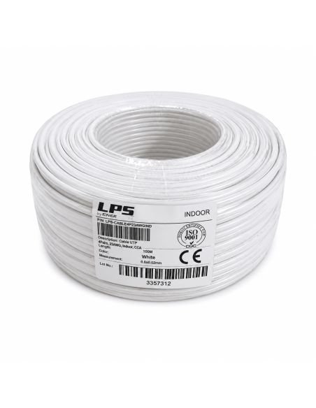 Cable UTP Cat 6E Interior 100% Cobre PoE Rollo 100 m, referencia LPSUTPCAT6100BC, vista frontal