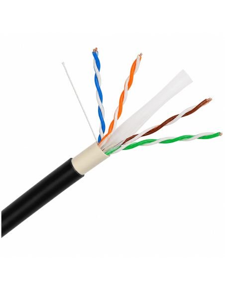 Cable UTP Cat 6E Exterior 100% Cobre Doble Chaqueta, referencia LPSUTPCAT6100EXTBC, vista en ángulo