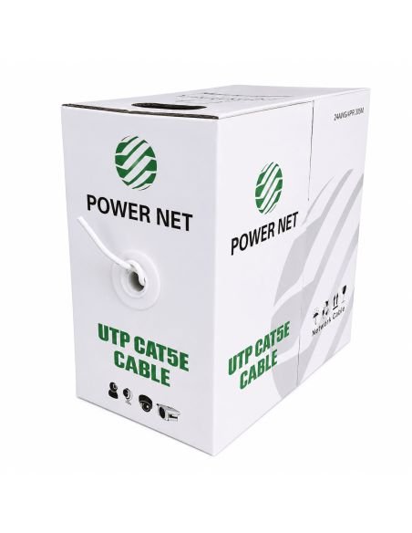 Cable UTP Cat 5 CCA Interior CCTV Carrete 305 Metros, referencia POWERUTPCAT5E, vista frontal