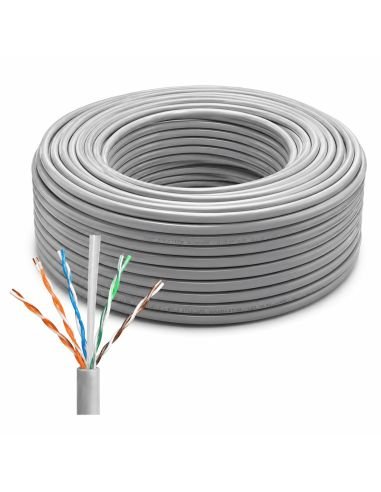 Cable UTP Cat 5 CCA Interior CCTV Carrete 305 Metros, referencia POWERUTPCAT5E, detalle de conectores y puertos