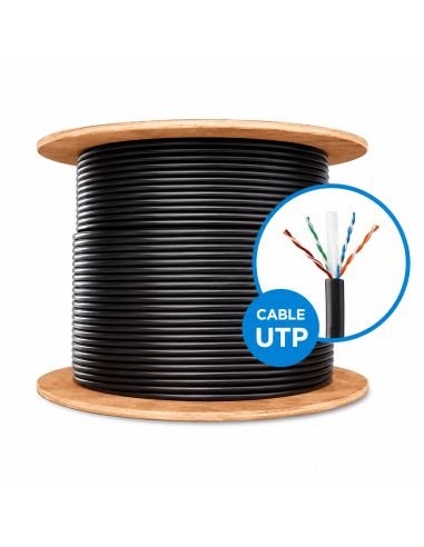 Cable UTP Cat 5 CCA Exterior Doble Chaqueta 305 m, referencia POWERUTPCAT5EXT, vista frontal