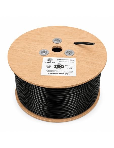 Cable UTP Cat 5 CCA Exterior Doble Chaqueta 305 m, referencia POWERUTPCAT5EXT, vista en ángulo