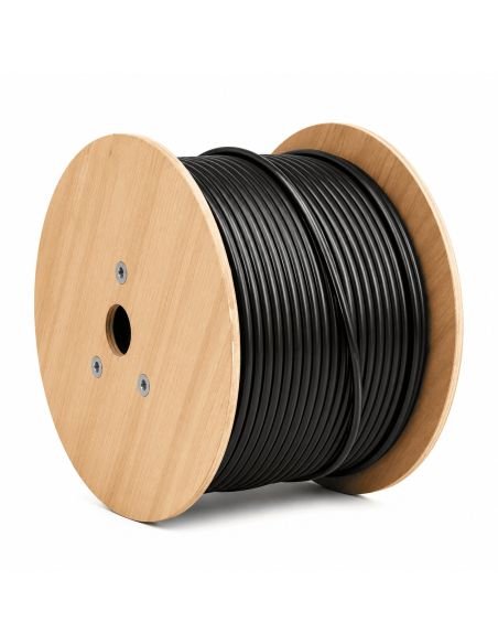 Cable UTP Cat 5 CCA Exterior Doble Chaqueta 305 m, referencia POWERUTPCAT5EXT, detalle de conectores y puertos