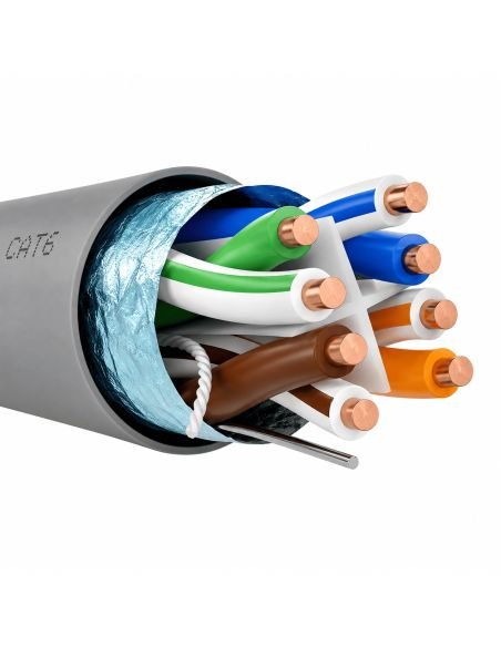 Cable UTP Cat 6 CCA Exterior para Cámaras IP 305 m, referencia POWERUTPCAT6EXT, vista frontal