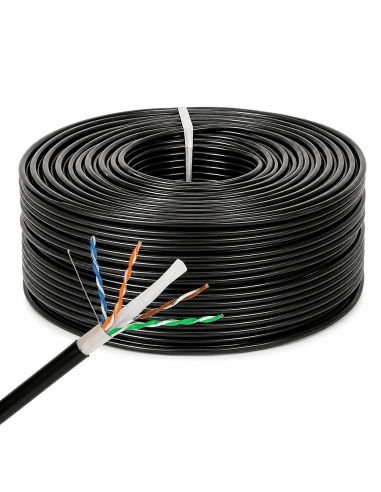 Cable UTP Cat 6 CCA Exterior para Cámaras IP 305 m, referencia POWERUTPCAT6EXT, vista en ángulo