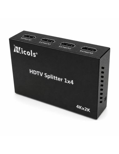 Splitter HDMI 4 Salidas 4K Ultra HD Simultaneas, referencia 90010102, vista en ángulo