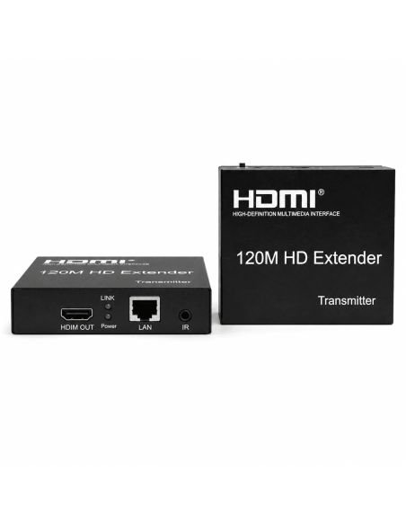 Extender HDMI Activo 1080p a 120 Metros, referencia 90030118, detalle de conectores y puertos