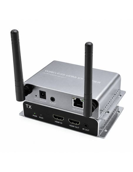 Extender HDMI Inalámbrico WiFi6 200 Metros Premium, referencia NC-E200WHX, vista en ángulo