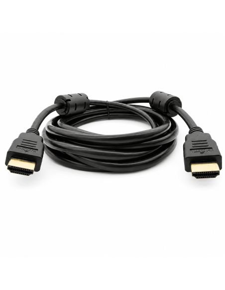 Cable HDMI 4K Encauchetado de 7 m con 2 Filtros, referencia 300164, detalle de conectores y puertos