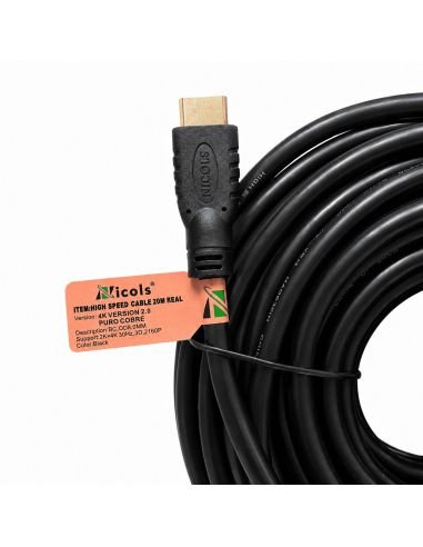 Cable HDMI 4K V2.0 Puro Cobre de 20 m Encauchetado, referencia 300177, vista frontal