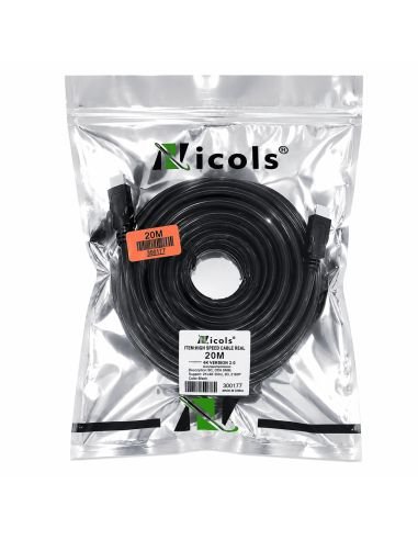 Cable HDMI 4K V2.0 Puro Cobre de 20 m Encauchetado, referencia 300177, vista en ángulo