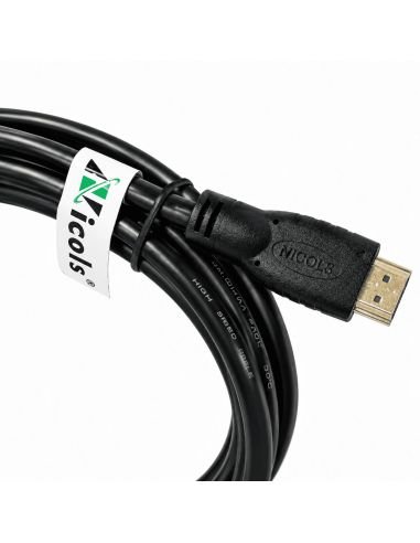Cable HDMI 4K V2.0 Puro Cobre de 20 m Encauchetado, referencia 300177, detalle de conectores y puertos