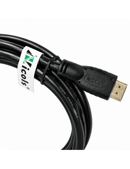 Cable HDMI 4K V2.0 Puro Cobre de 20 m Encauchetado, referencia 300177, detalle de conectores y puertos