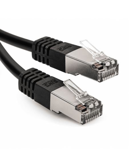 Patch Cord FTP Blindado Cat 6 de 3 m RJ45 Metalico, referencia 300704, detalle de conectores y puertos