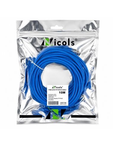 Patch Cord FTP Blindado Cat 6 de 10 m RJ45 Metalico, referencia 300706, vista frontal