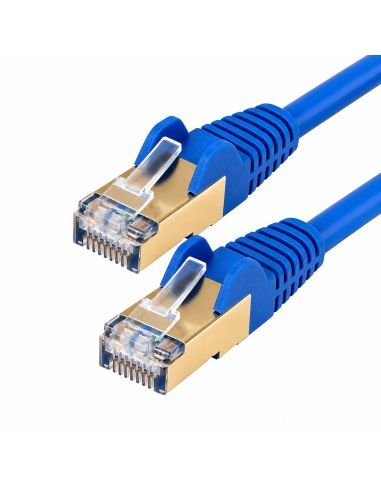 Patch Cord FTP Blindado Cat 6 de 10 m RJ45 Metalico, referencia 300706, detalle de conectores y puertos